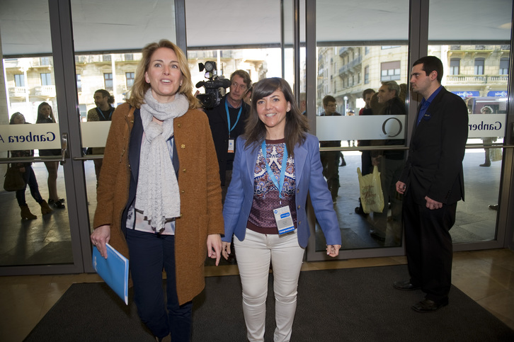 Quiroga junto a Llanos en la apertura del Congreso del PP. (Juan Carlos RUIZ / ARGAZKI PRESS)