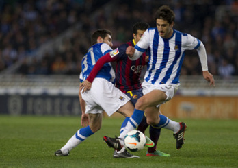 La victoria ante el Barcelona supuso un gran empujón de confianza para la Real. (Juan Carlos RUIZ/ARGAZKI PRESS)