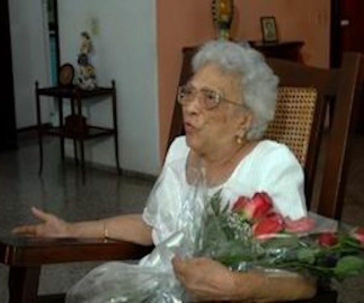 Melba Hernández, cuando cumplió 90 años. (CUBADEBATE)