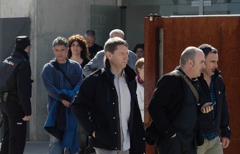 Los encausados salen de la Audiencia Nacional tras la última sesión del juicio. (J. DANAE/ARGAZKI PRESS)