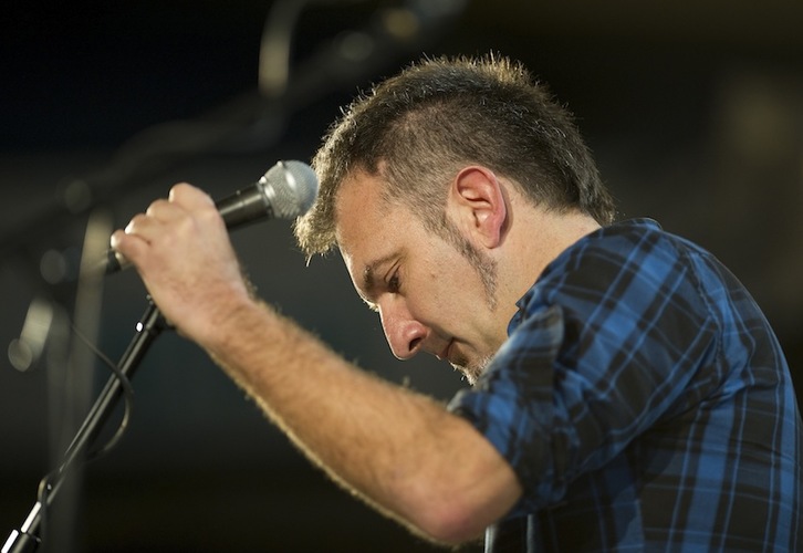 Jon Maia bertsolaria, iazko Bertsolari Txapelketa Nagusian. (Juan Carlos RUIZ/ARGAZKI PRESS)