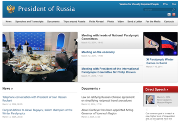 Página web del Kremlin.