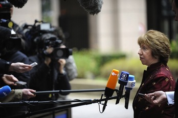 Catherine Ashton, responsable de la diplomacia europea. (John THYS / AFP PHOTO)