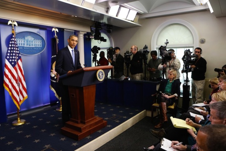 Rueda de prensa de Obama en la Casa Blanca. (Yuri GRIPAS / AFP PHOTO)