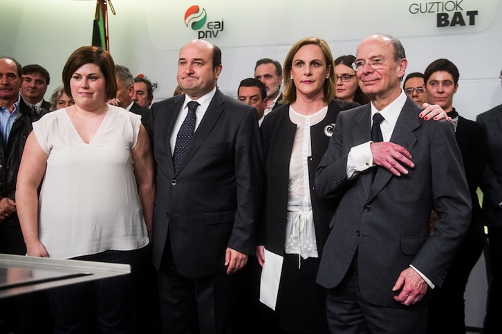 Eider Jauregi, Andoni Ortuzar, Itxaso Atutxa e Ibon Areso. (Luis JAUREGIALTZO/ARGAZKI PRESS)