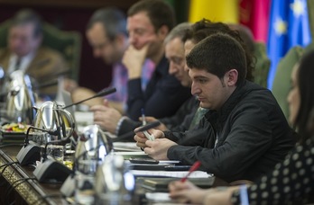 Pleno en el Ayuntamiento de Iruñea, donde la abstención del PSN ha impedido que la moción prosperara. (Jagoba MANTEROLA/ARGAZKI PRESS) 
