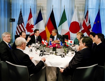 Líderes del G7, reunidos ayer en La Haya. (Jerry LAMPEN/AFP PHOTO)