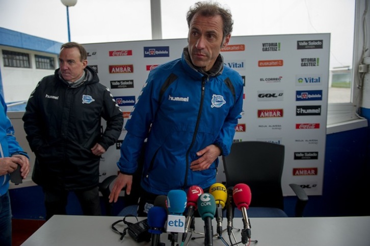 Alberto ha comparecido esta mañana en las instalaciones de Ibaia. (Juanan RUIZ / ARGAZKI PRESS)