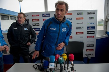 Alberto ha comparecido esta mañana en las instalaciones de Ibaia. (Juanan RUIZ / ARGAZKI PRESS)