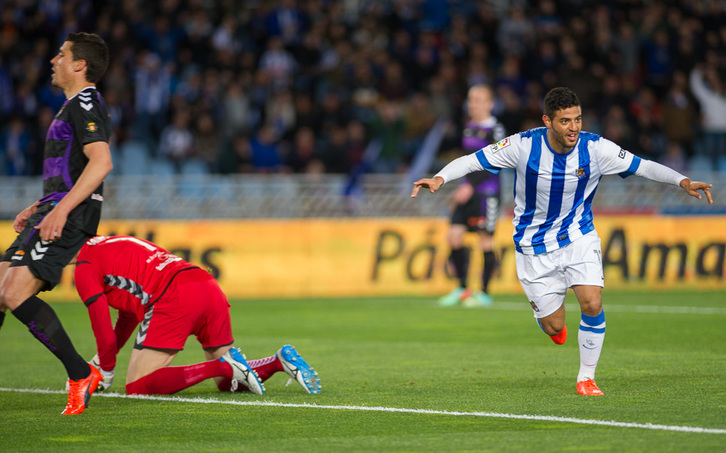 Velak egin du neurketako gol bakarra. (Andoni CANELLADA/ARGAZKI PRESS)