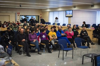 Los procesados, durante la primera sesión. (POOL/EFE)
