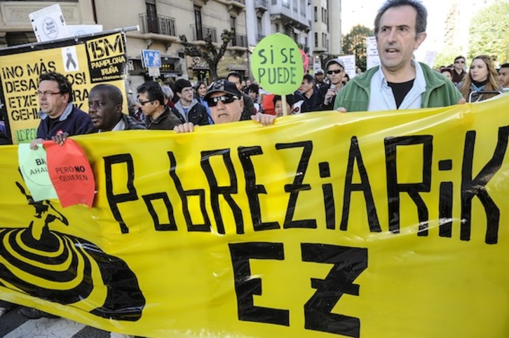 Manifestación contra la pobreza en Iruñea. (Jagoba MANTEROLA/ARGAZKI PRESS)