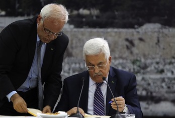 Abbas firmó el martes quince solicitudes dirigidas a la ONU. (Abbas MOMANI / AFP PHOTO) 