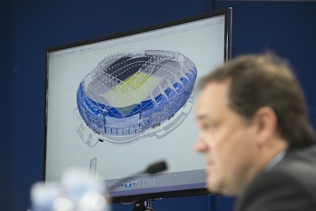Aperribay ha explicado el proyecto de remodelación de Anoeta. (Jon URBE / ARGAZKI PRESS)