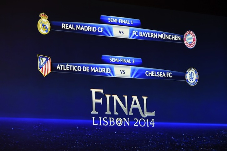 Así ha quedado el cuadro de semifinales de la Champions League. (Fabrice COFFRINI / AFP PHOTO)