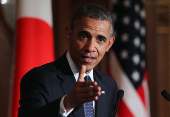 Barack Obama, durante su comparecencia en Tokio. (Junko Kimura MATSUMOTO/AFP) 