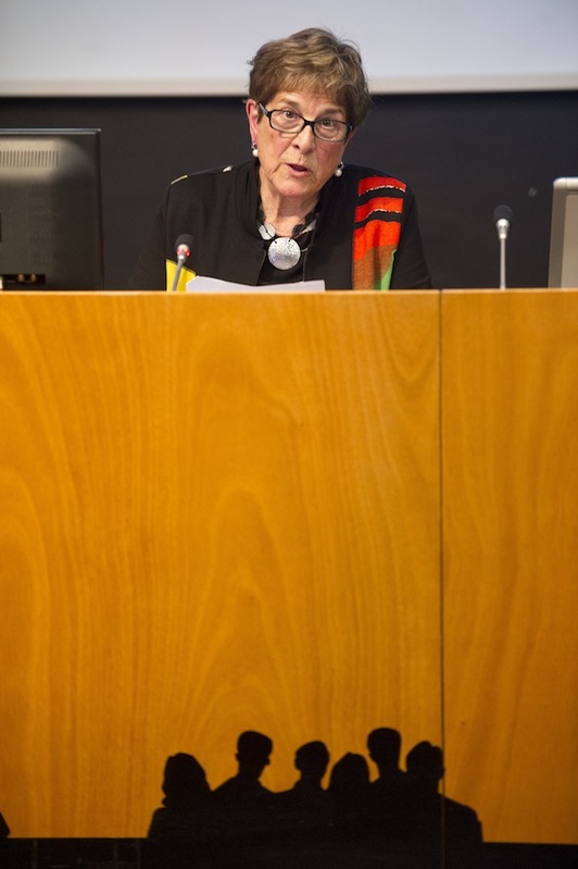 Teresa Del Valle, Leioako Gizarte eta Komunikazio Zientzien Fakultatean eskaini zuen hitzaldian. Marisol RAMIREZ | AZGAZKI PRESS