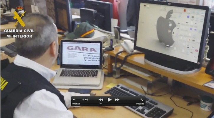 Imagen capturada del vídeo propagandístico distribuido por la Guardia Civil.