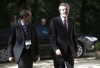 Gerry Adams, durante la Conferencia Internacional de Aiete en 2011. (Raul BOGAJO/ARGAZKI PRESS) 