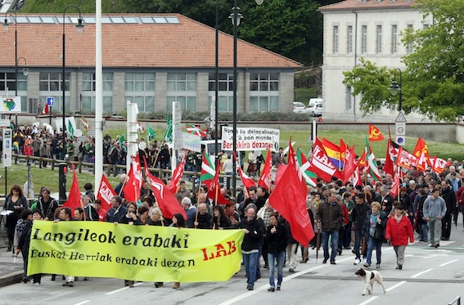 LAB sindikatuaren manifestazioa, Baionan. (Bob EDME)