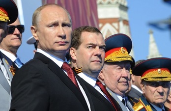 El presidente ruso, Vladimir Putin, ha presidido el desfile de la victoria sobre los nazis. (Mikhail KLIMENTYEV / AFP PHOTO) 