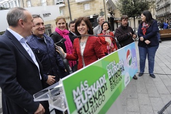 Izaskun Bilbao, durante el acto electoral celebrado en Gasteiz. (ARGAZKI PRESS)