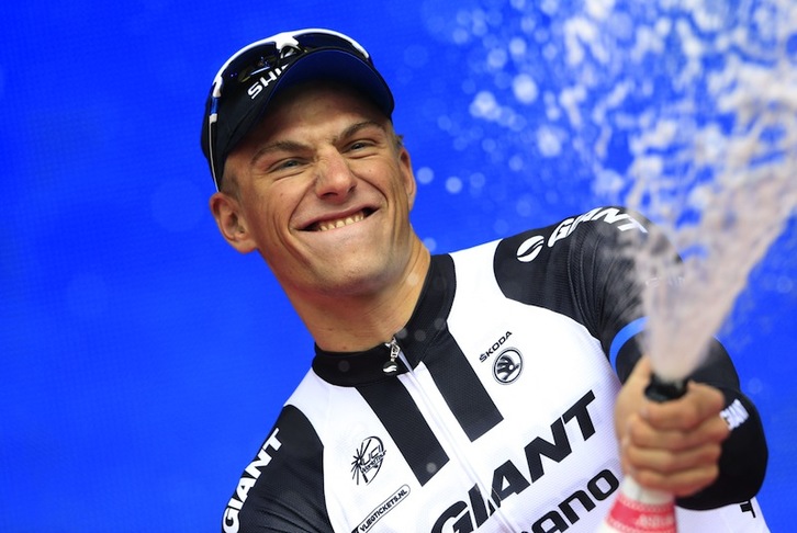 Kittel garaipena ospatzen Belfasteko helmugan. ( Luk BENIES / AFP)