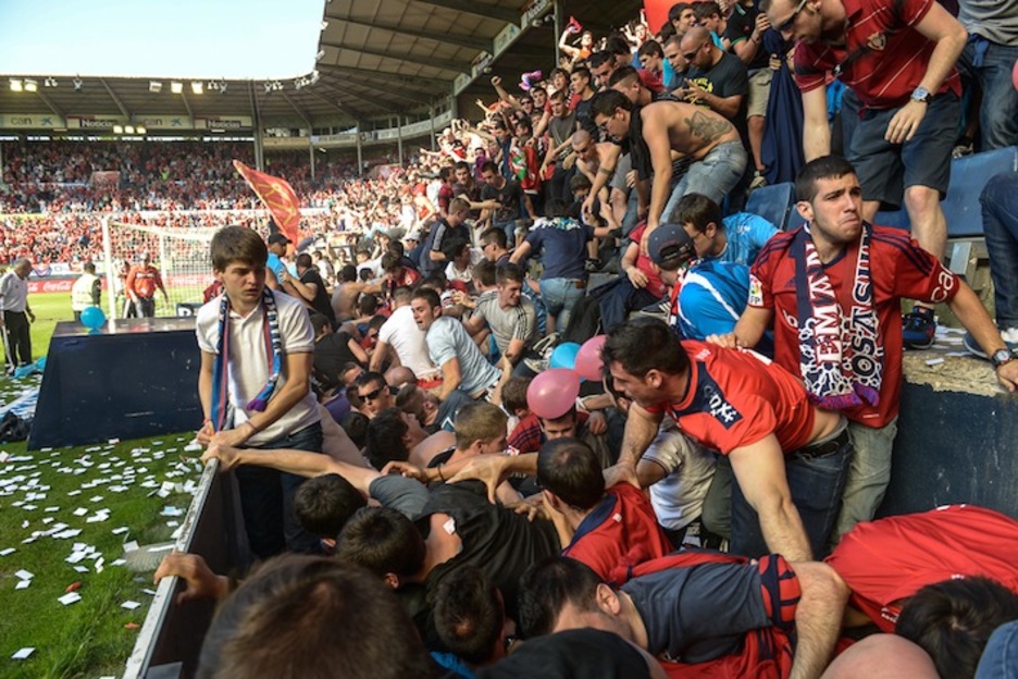 Se vivieron momentos de angustia entre los aficionados. (Jagoba MANTEROLA/ARGAZKI PRESS) Se vivieron momentos de angustia entre los aficionados. (Jagoba MANTEROLA/ARGAZKI PRESS)