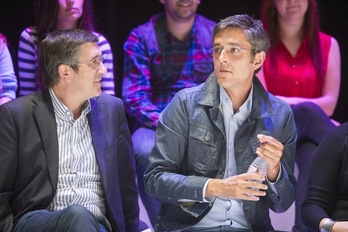 López y Madina han compartido escenario en un mitin en Barakaldo. (Marisol RAMIREZ/ARGAZKI PRESS)