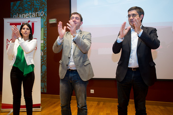 Patxi López ha participado en un acto electoral en Iruñea junto con Roberto Jiménez. (Iñigo URIZ/ARGAZKI PRESS)