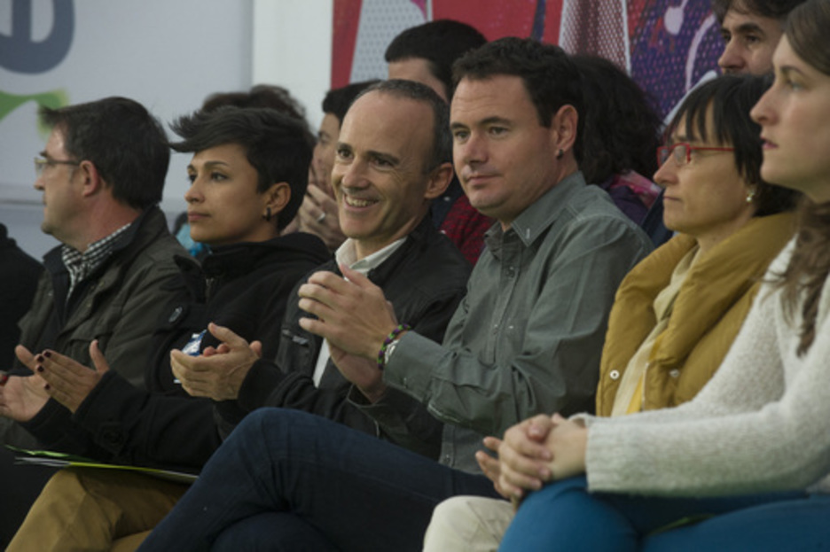 EH Bildu ha cerrado la campaña en Bilbo, con la presencia de Josu Juaristi y Hasier Arraiz. (Monika DEL VALLE/ARGAZKI PRESS)