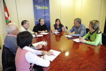 Juaristi junto con Landa, Irazabalbeitia y Gorostiaga. (Jon URBE / ARGAZKI PRESS)