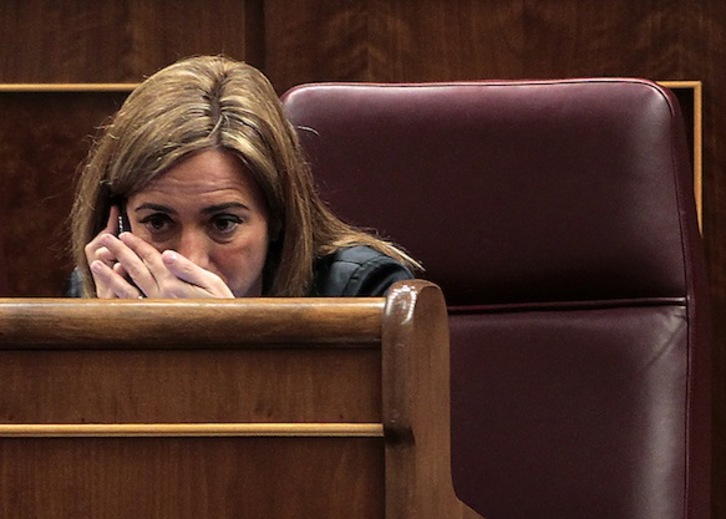 Carme Chacón, en una sesión en el Parlamento español. (J.DANAE / ARGAZKI PRESS)