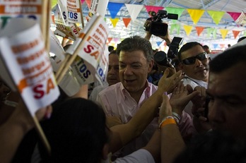 El Frente Amplio apoya el proceso de diálogo entre el Gobierno de Juan Manuel Santos y las FARC. (Luis ROBAYO/AFP PHOTO)