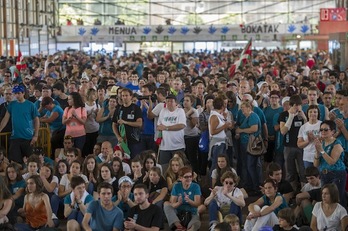 Acto en Durango tras la cadena humana. (Marisol RAMIREZ/ARGAZKI PRESS) 