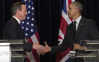 David Cameron y Barack Obama, en una comparecencia conjunta. (Saul LOEB/ARGAZKI PRESS)