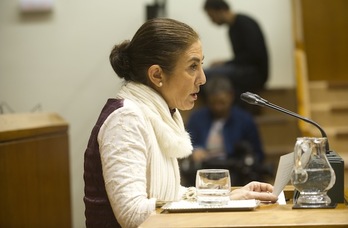 La consejera Cristina Uriarte, en una anterior comparecencia parlamentaria. (Raúl BOGAJO / ARGAZKI PRESS)