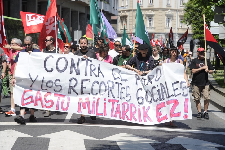 Pancarta de la manifestación. (ARGAZKI PRESS)