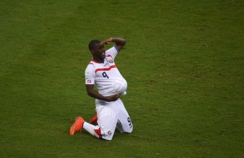 Joel Campbell celebra su tanto. (Christophe SIMON/AFP PHOTO)