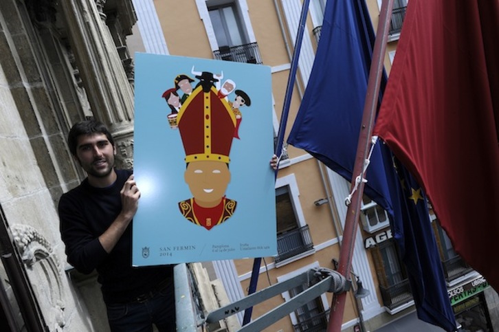 El dibujo que preside el programa de este año es obra de Ignacio Domenech. (Iñigo URIZ / ARGAZKI PRESS) 