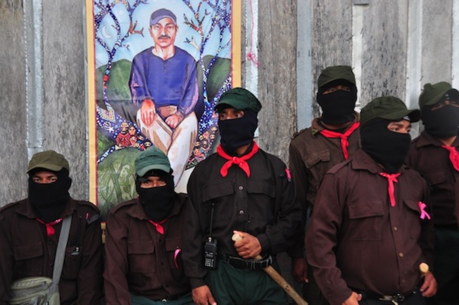 Un retrato de «Galeano», a quien rindieron homenaje. (Oskar HERNANDO)