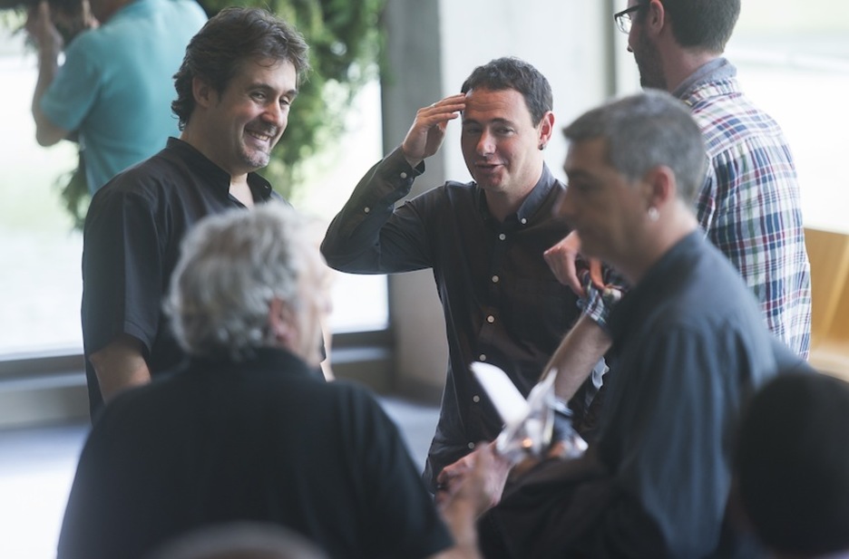 Pello Urizar (EA), Hasier Arraiz (Sortu) eta Oskar Matute (Alternatiba). (Luis JAUREGIALTZO/ARGAZKI PRESS) Pello Urizar (EA), Hasier Arraiz (Sortu) eta Oskar Matute (Alternatiba). (Luis JAUREGIALTZO/ARGAZKI PRESS)