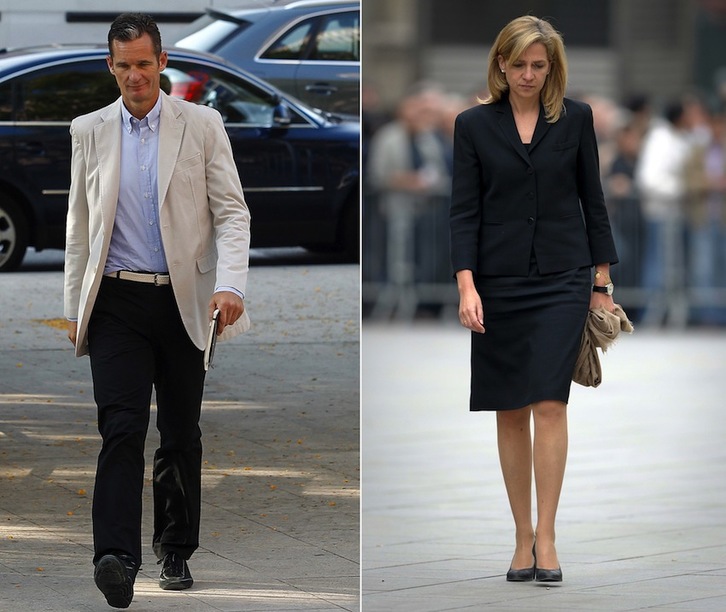 Iñaki Urdangarin y su esposa Cristina de Borbón, principales imputados en el ‘caso Nóos’.  (Quique GARCÍA - Josep LAGO/AFP)