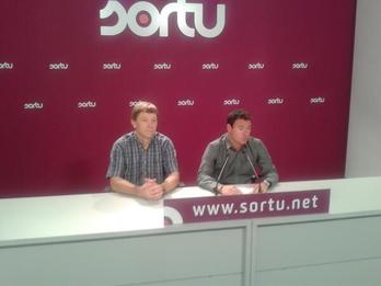 Rufi Etxeberria y Hasier Arraiz han comparecido en Donostia. (SORTU)
