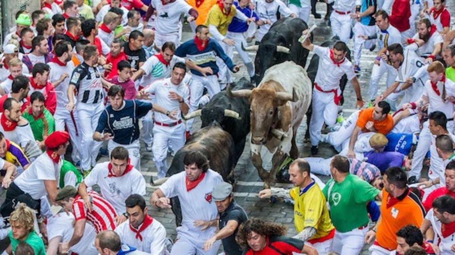 Korrikaldi luzeetarako aukera eman du bigarren entzierroak. (Gorka RUBIO/ARGAZKI PRESS) Korrikaldi luzeetarako aukera eman du bigarren entzierroak. (Gorka RUBIO/ARGAZKI PRESS)