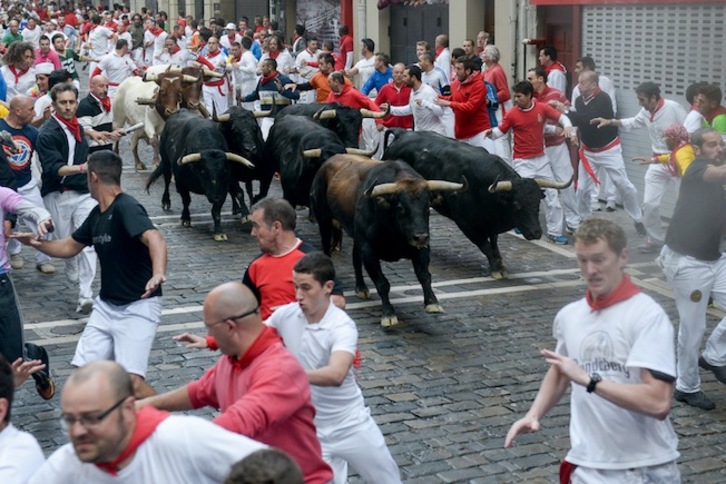 Los toros de Jandilla volverán a llevar el peligro al encierro en los próximos sanfermines. (Iñigo URIZ / ARGAZKI PRESS)