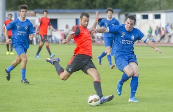Imanol Agirretxe, uno de los goleadores, durante un lance del encuentro. (Andoni CANELLADA/ARGAZKI PRESS)