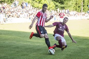 Kike Sola ha marcado dos goles. (Aritz LOIOLA/ARGAZKI PRESS)