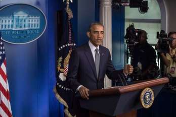 Barack Obama, en su comparecencia en la Casa Blanca. (Nicholas KAMM / AFP PHOTO) 