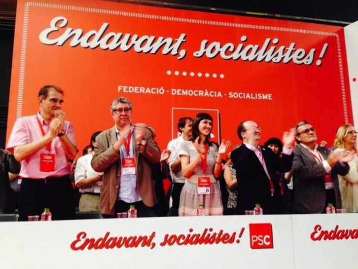 La nueva dirección del PSC, con Miquel Iceta (segundo por la derecha) como primer secretario. (PSC)